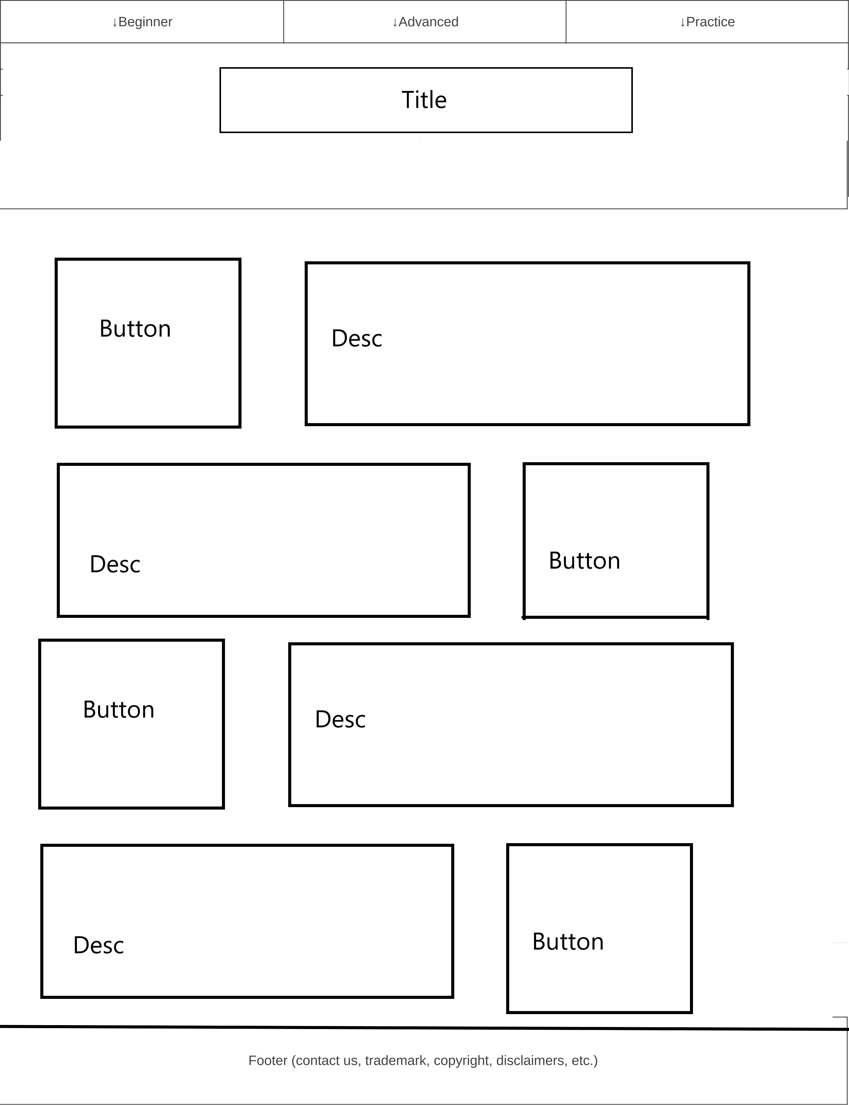 Homepage Wireframe