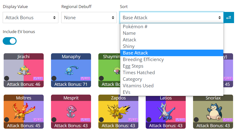 [SUGGESTION]: Allow sorting by Attack Bonus · Issue #3731 · pokeclicker ...