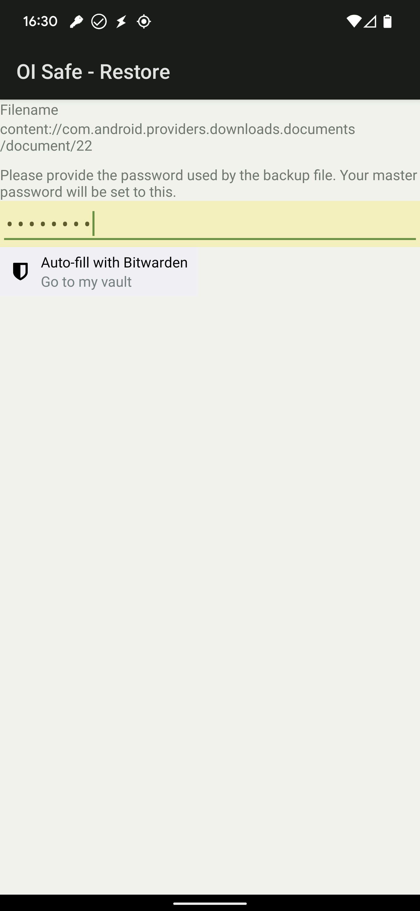 Autofill link covers button in oisafe making it impossible to confirm dialog · Issue 1619