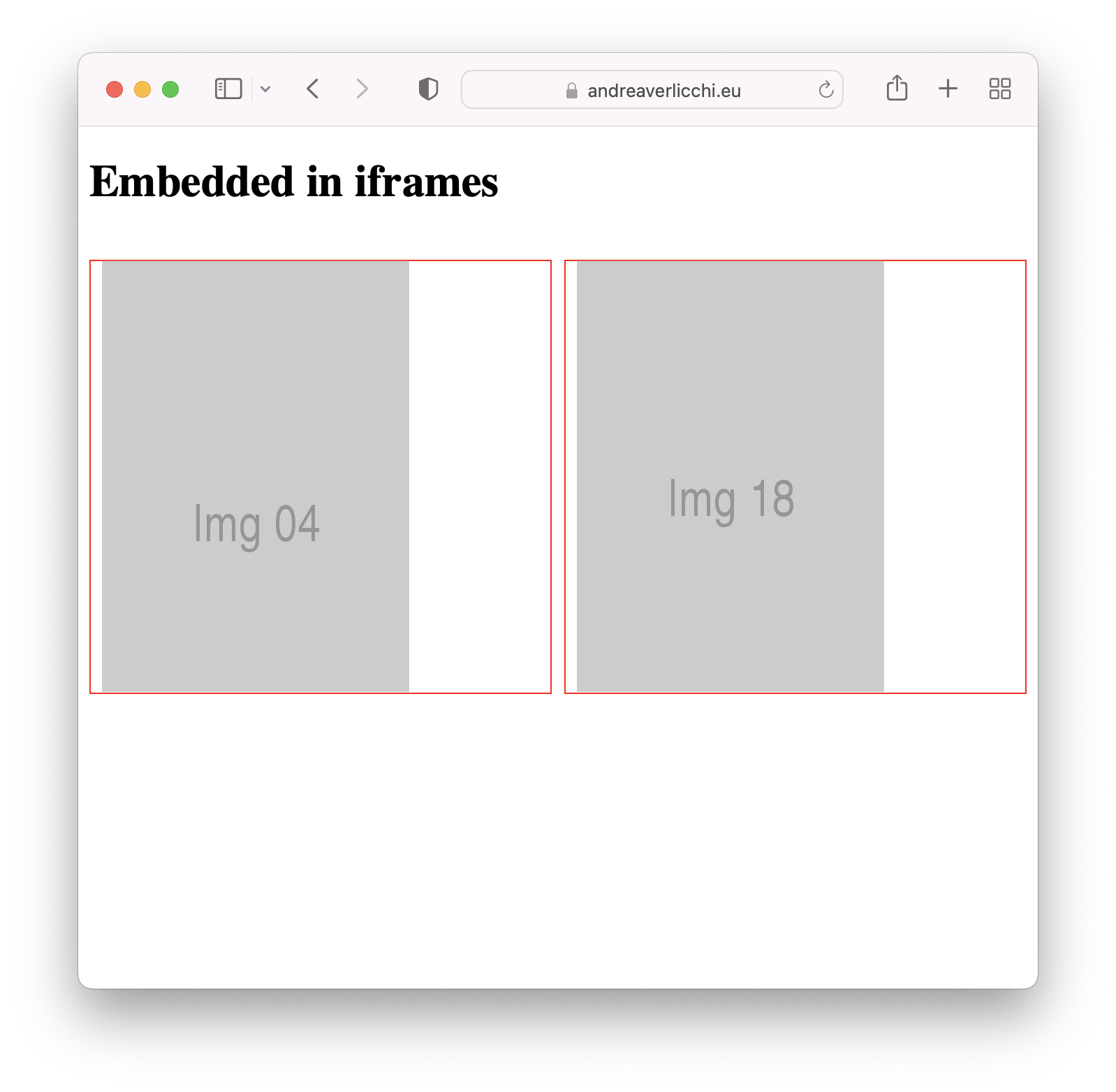 Images not loading in Safari if the website is inside an iframe used by another website. · Issue