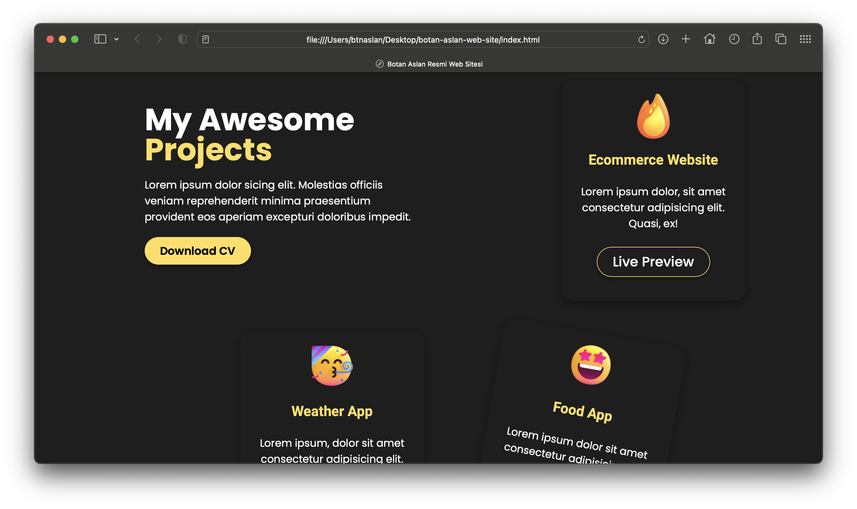 GitHub - botanaslan/Portfolio-Web-Design: Personal website portfolio ...