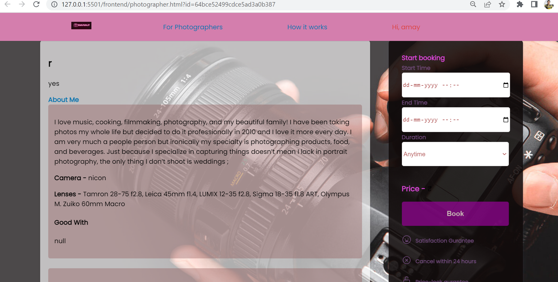 GitHub anshumapunia/PhotoShootApp Its a photoshoot application in