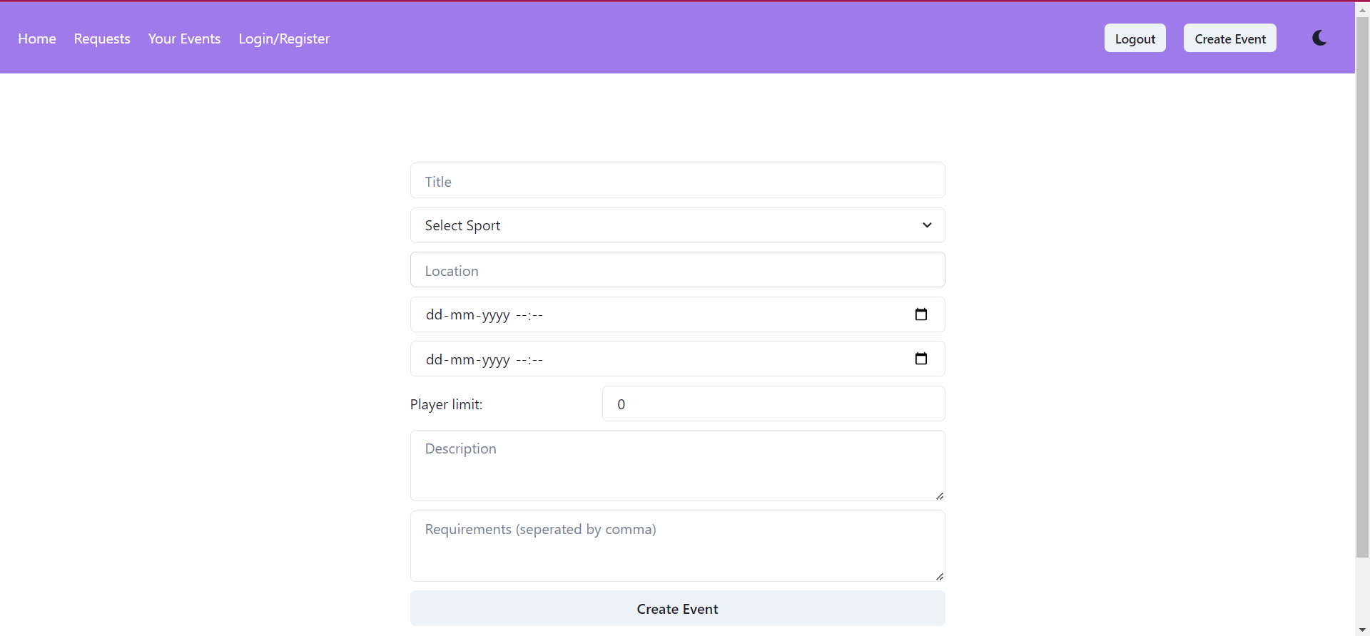 GitHub RimRaider639/sporteventsapp This website lets you find sports event according to