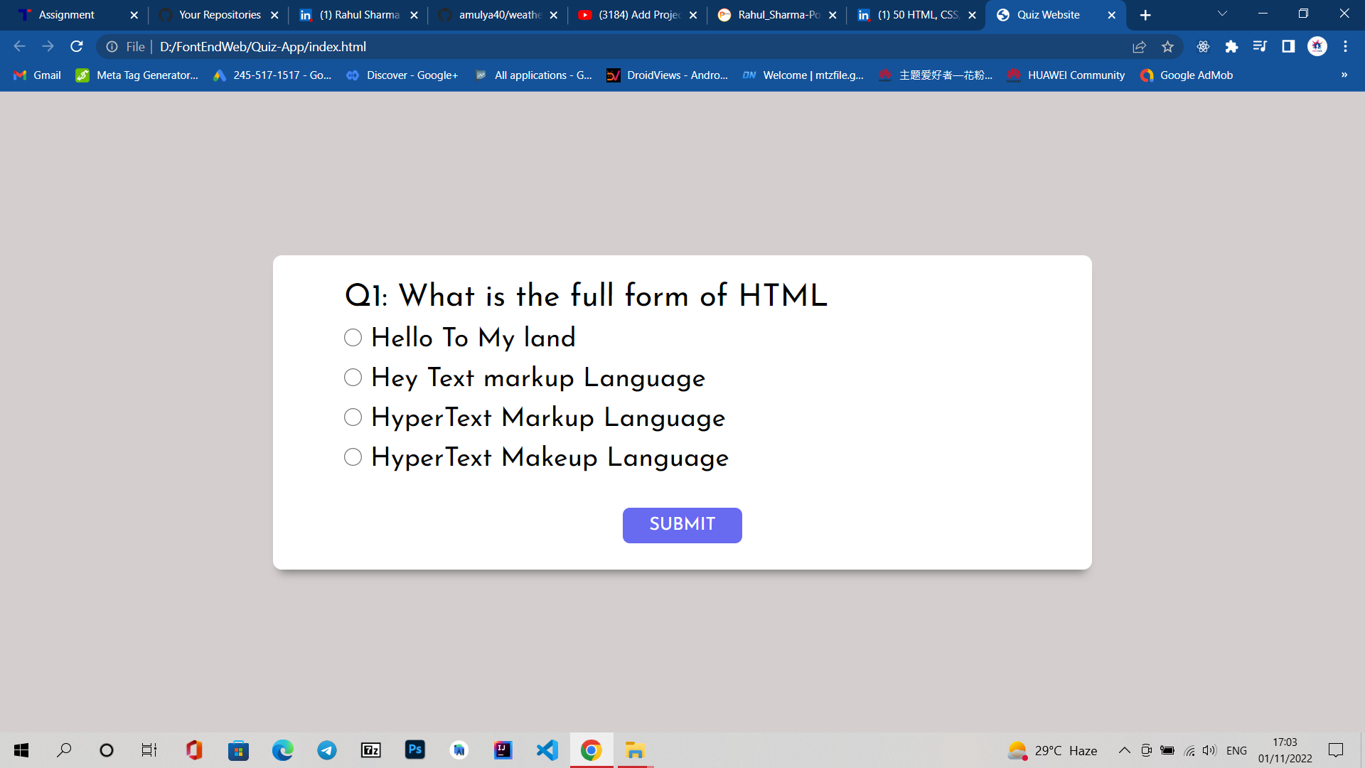 GitHub - Rahul-Sharma5/Quiz-App: (Javascript Project) This is my Quiz ...