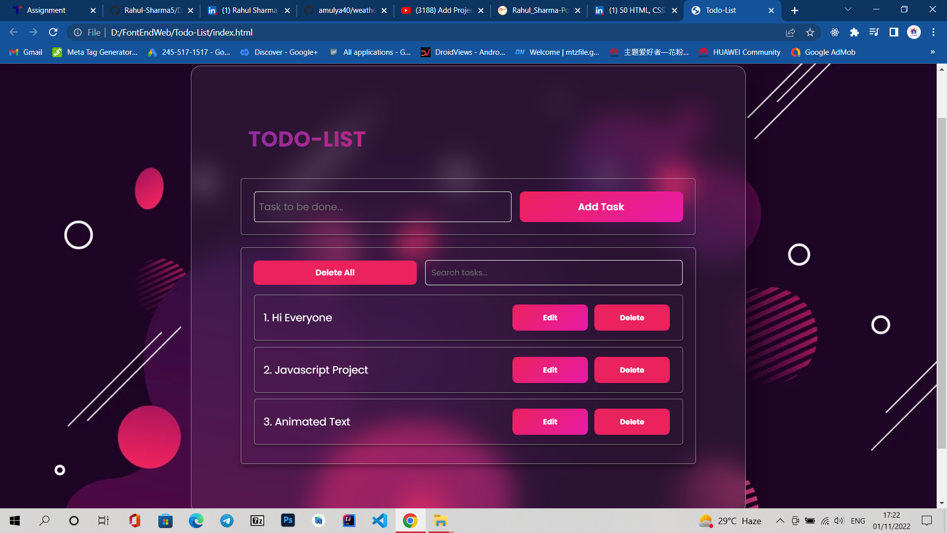Github rahul sharma5 todo list javascript this is my todo list
