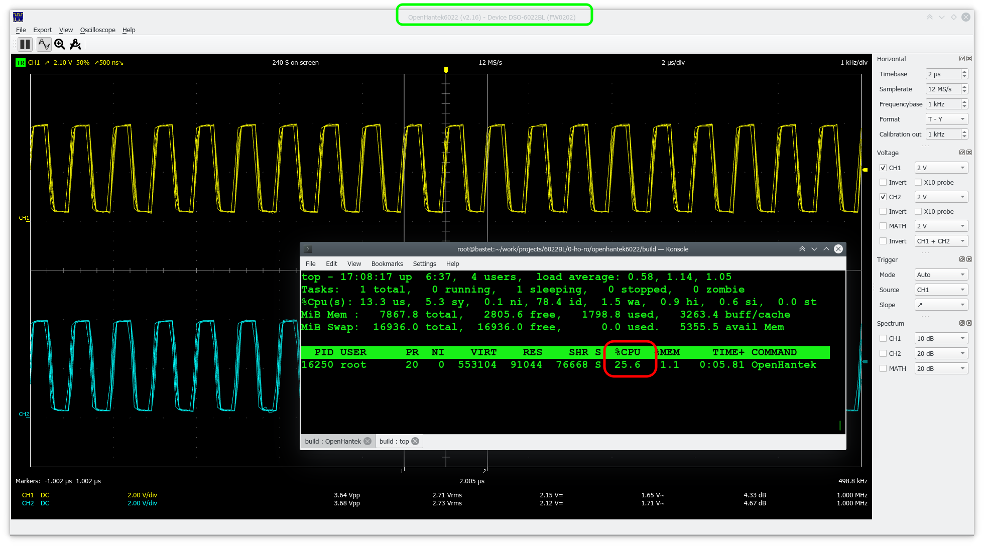 High CPU utilization · Issue #30 · OpenHantek/OpenHantek6022 · GitHub