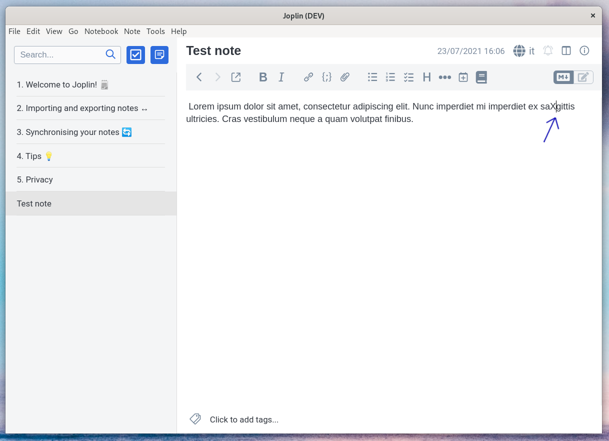 Cursor is rendered at wrong position after toggling side bar or note ...
