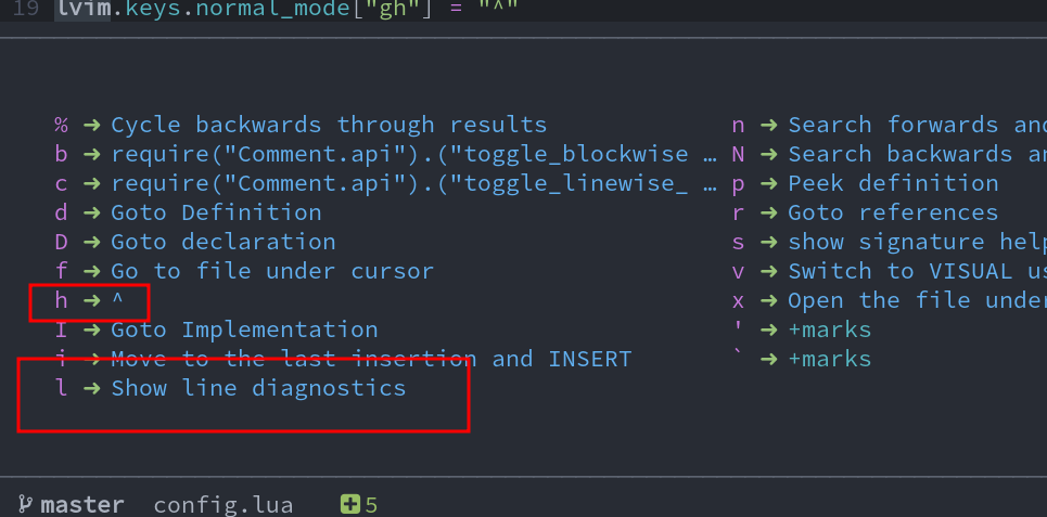 KeyMap error same way to map the key one is fine the other is wrong ...
