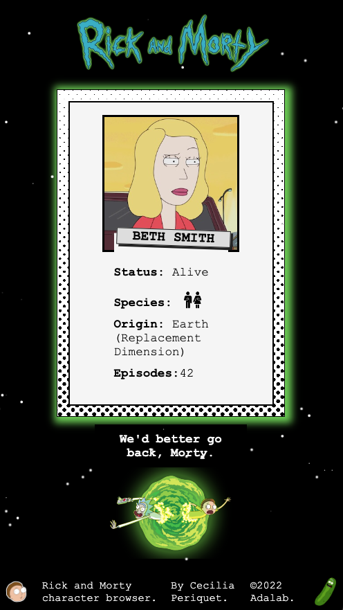 Rick Browser GitHub - CeciPeriquet/Rick-and-Morty-character-browser: Rick and Morty ...