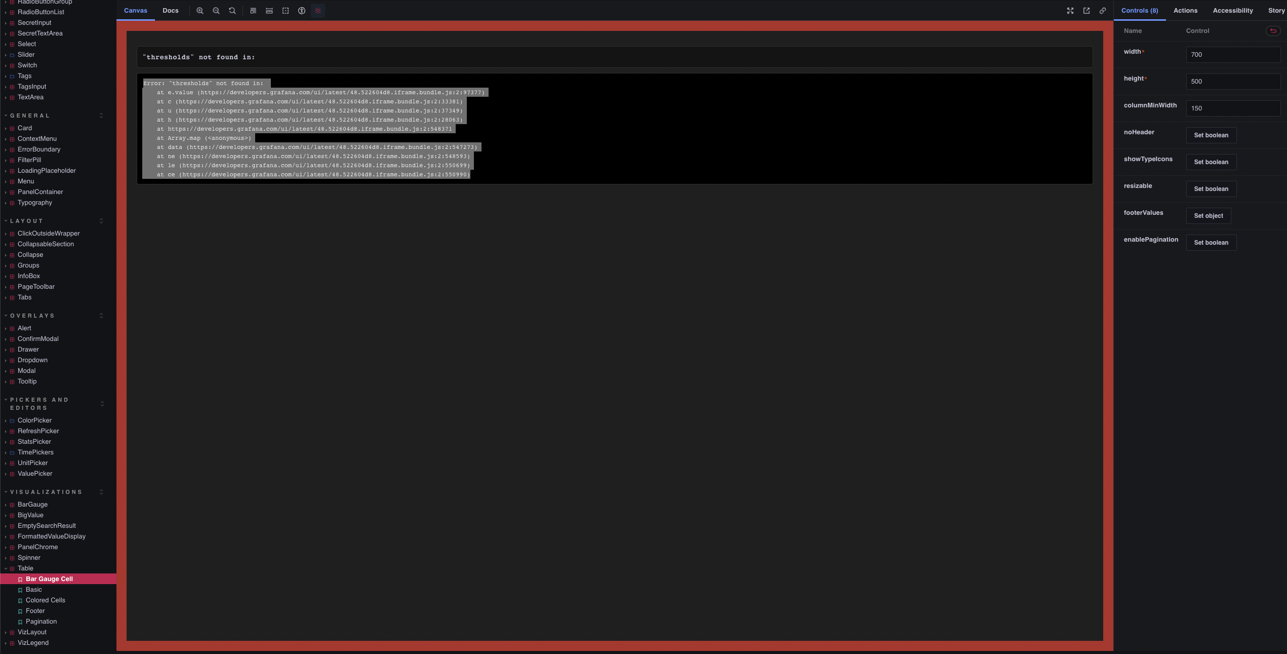 Grafana UI Error "thresholds" not found · Issue 56125 · grafana