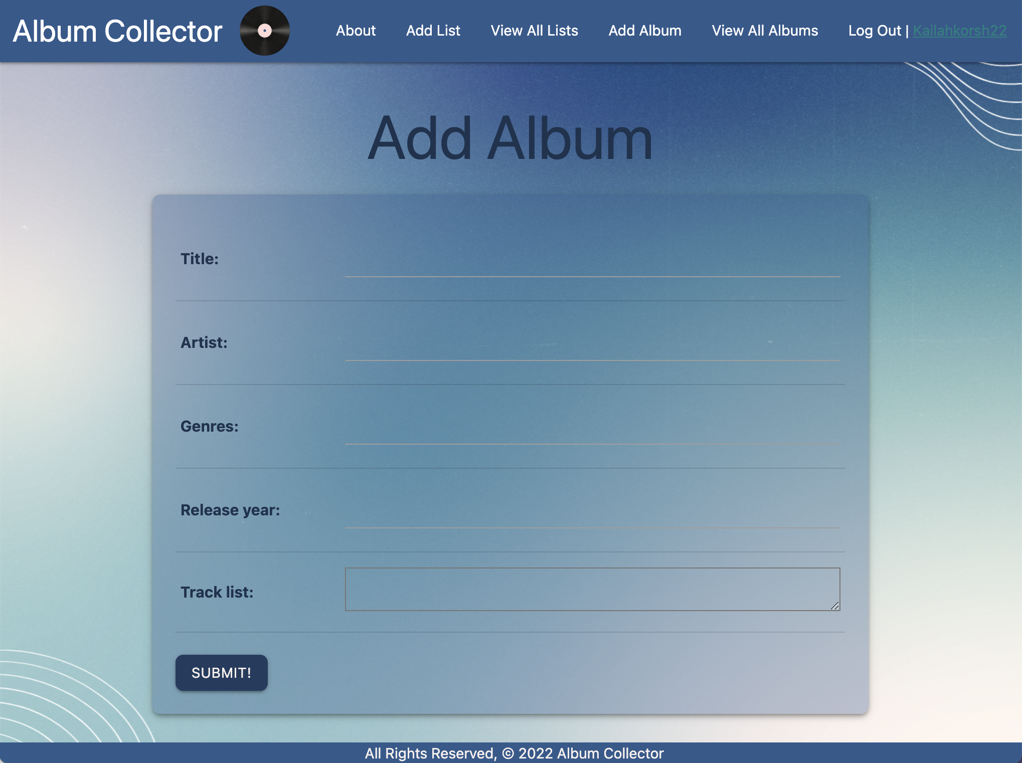 GitHub - kailahk/albumcollector