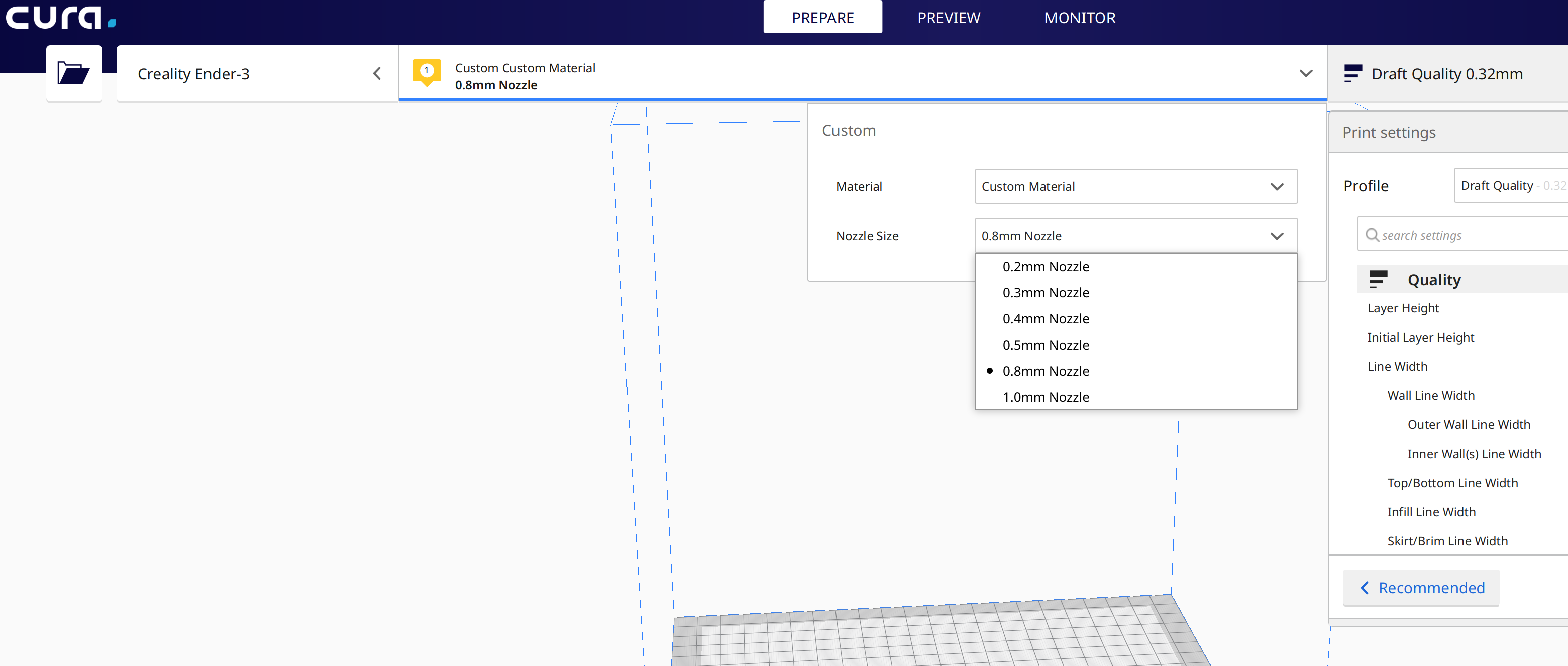 0.6 (and other not predefined) nozzle size not possible in 4.2.1