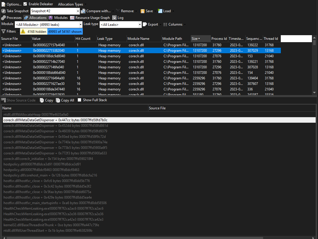 Memory leak in Health Checks · Issue 48240 · · GitHub