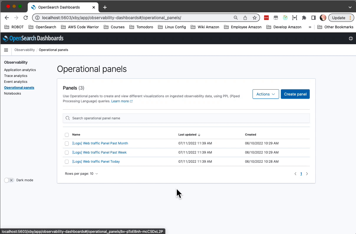 Dashboard List Integration