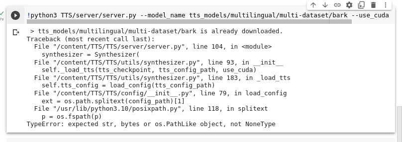 [Bug] Issue with Bark · Issue #2913 · coqui-ai/TTS · GitHub