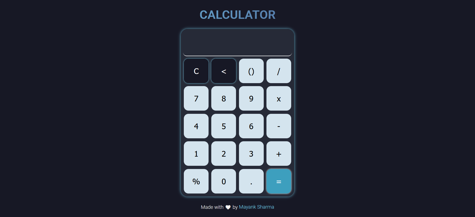 GitHub - Mayank-Sharma17/Simple-Calculator: Simple-JavaScript-Calculator