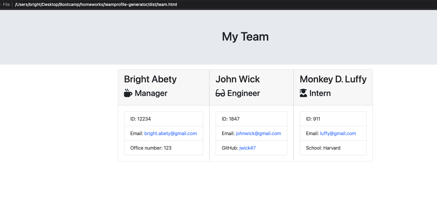 GitHub - kagebright/teamprofile-generator · GitHub