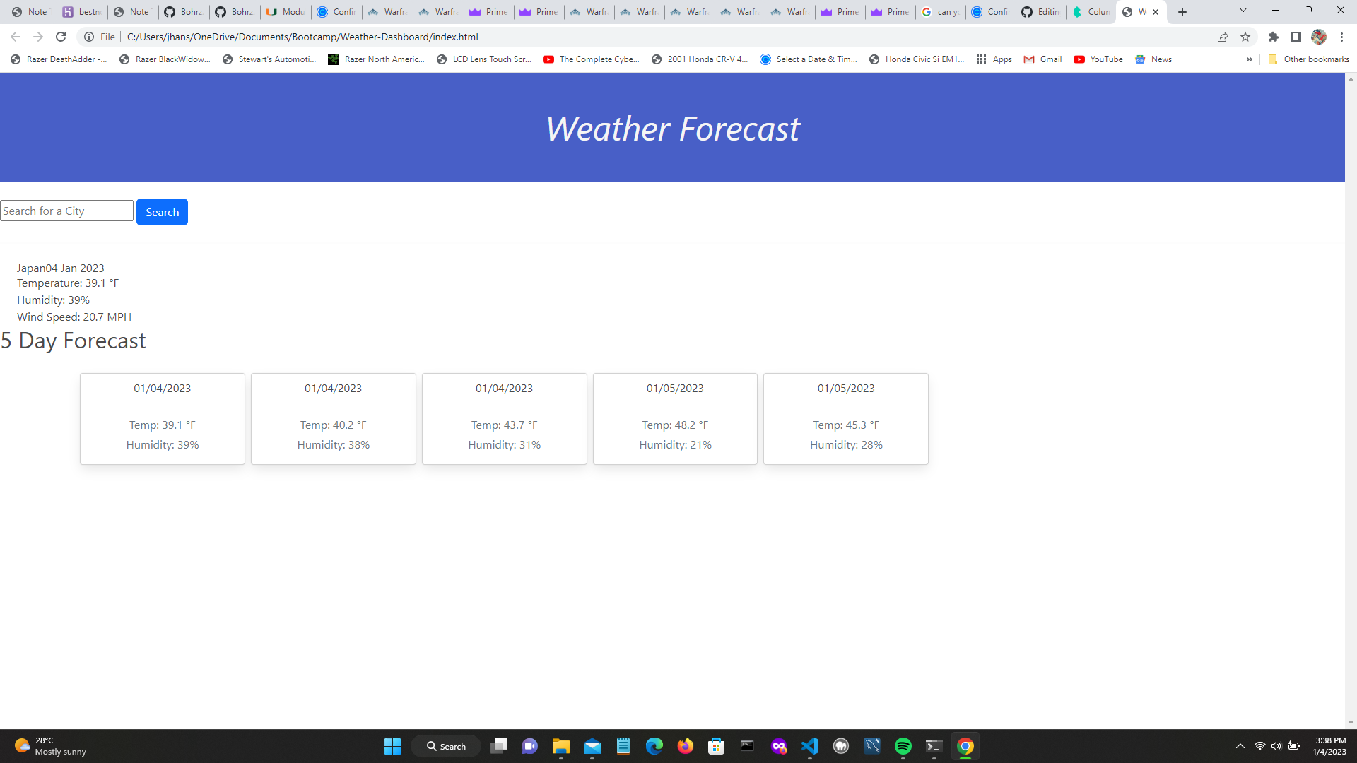 GitHub - Bohrzz/Weather-Dashboard