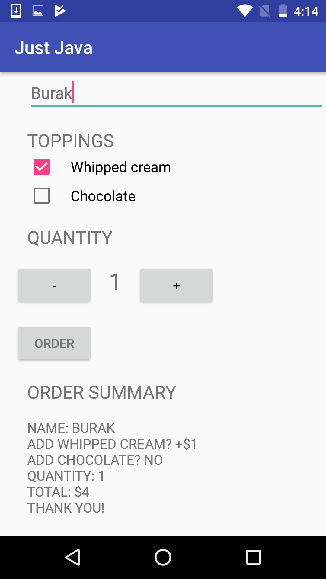 GitHub - burakozknn/android-CoffeeOrderApp: Object-Oriented Programming ...