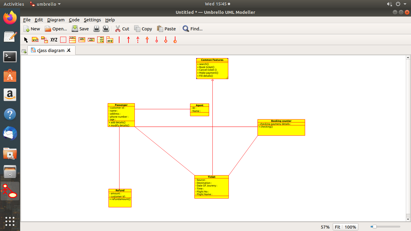 class diagram for Online Airline Reservation