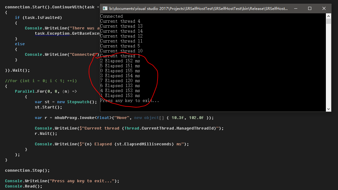 The latency is too high even though both client-side and server-side ...
