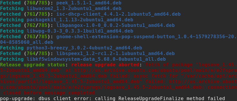 19.10 to 20.04 - Fail on upgrade (release upgrade aborted) · Issue #105 ...
