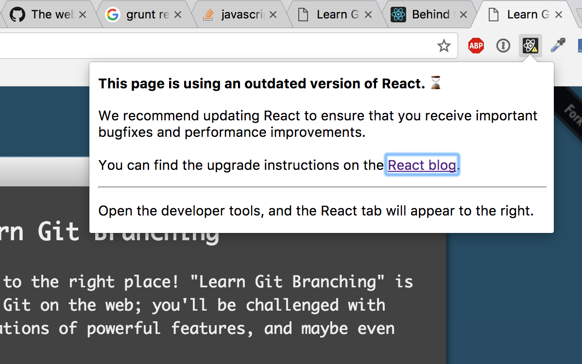 The web page is using the development build of React · Issue #452 ...
