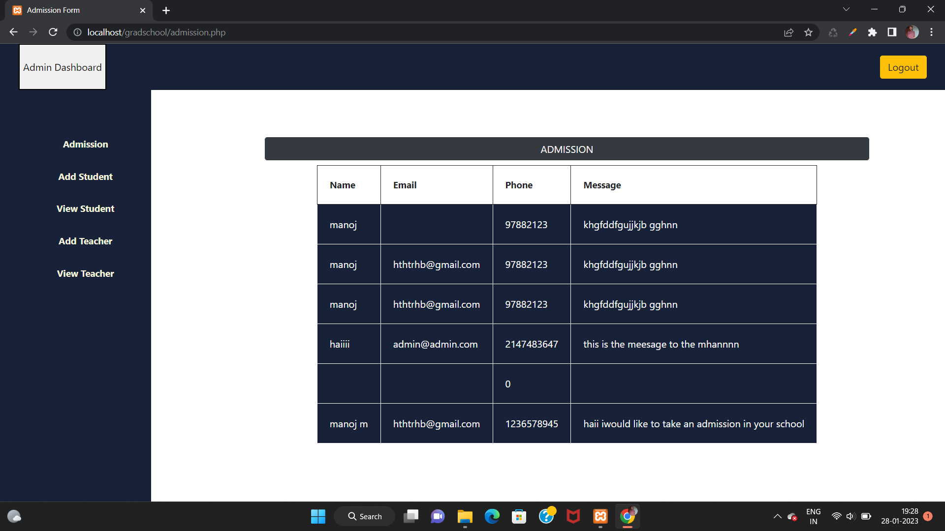 GitHub - manojm8113/-School-management-System: Grad School(Teamplate ...