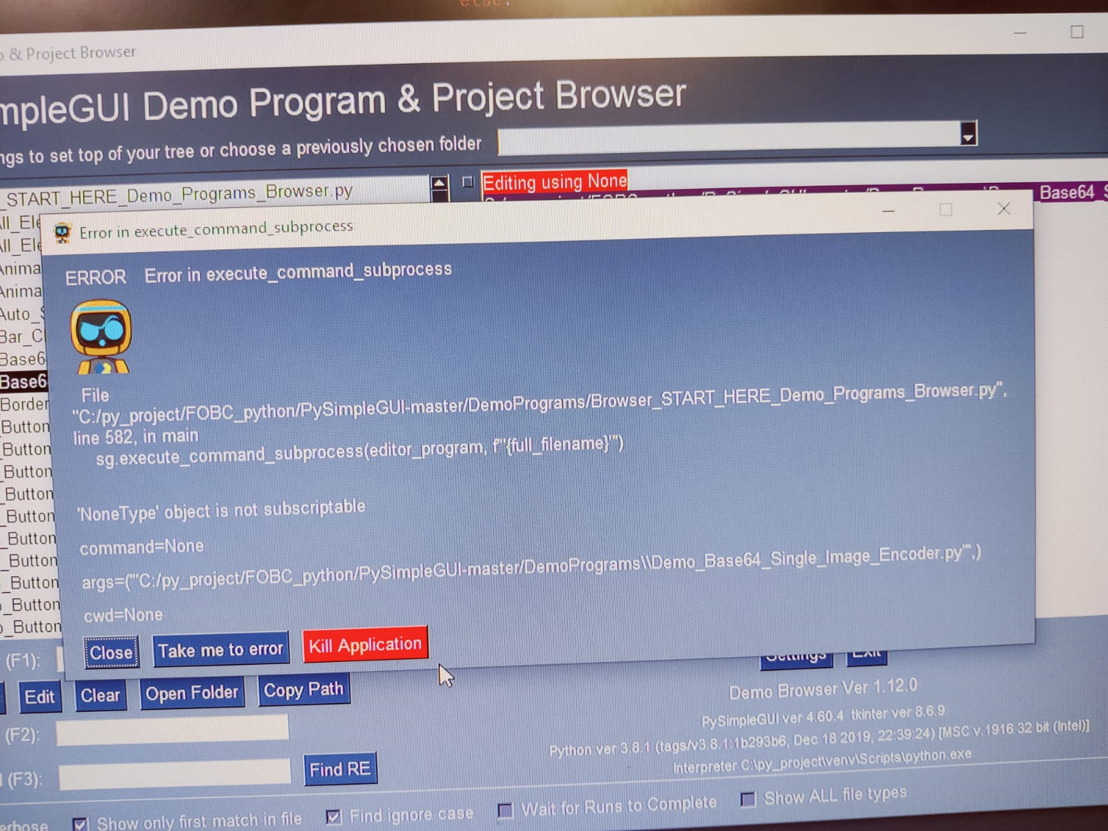 Error while pressing on Edit button · Issue #6189 · PySimpleGUI ...