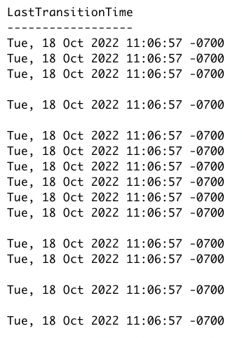 LastTransitionTime is updated for all statuses when a single status ...