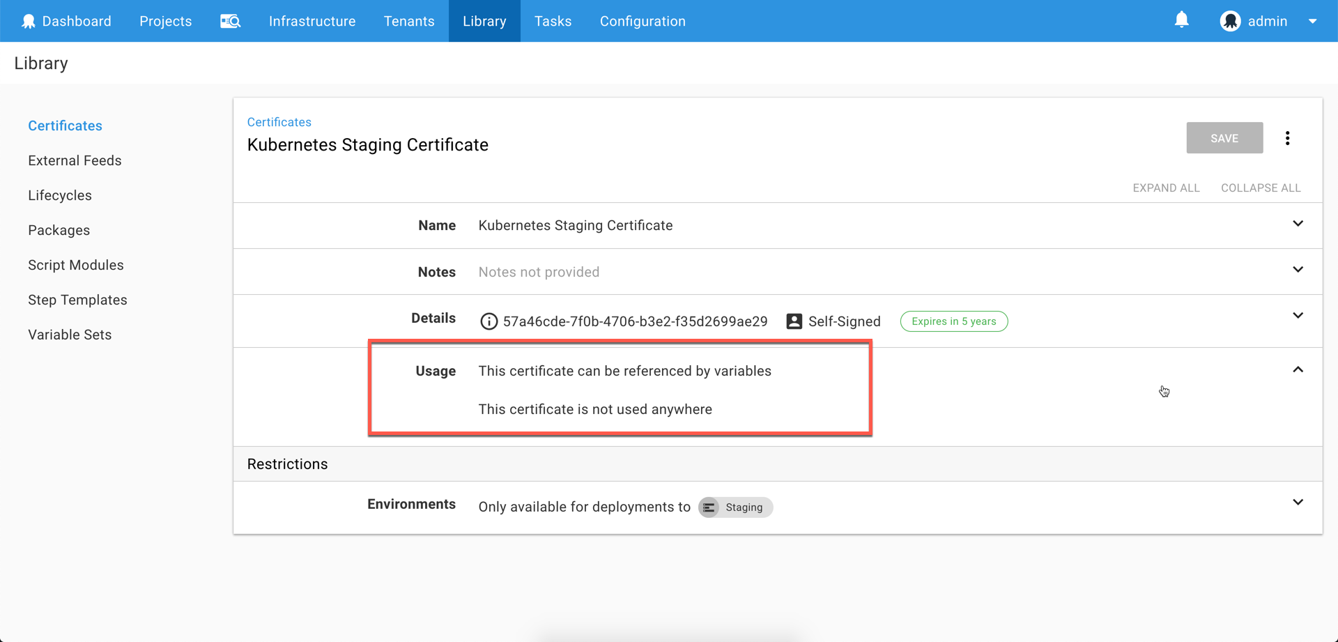Kubernetes authentication certificate not reported in certificate usage ...