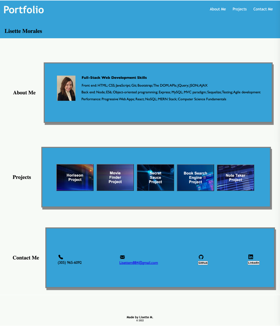 GitHub - Lisette33/Portfolio: The portfolio represents skills and ...