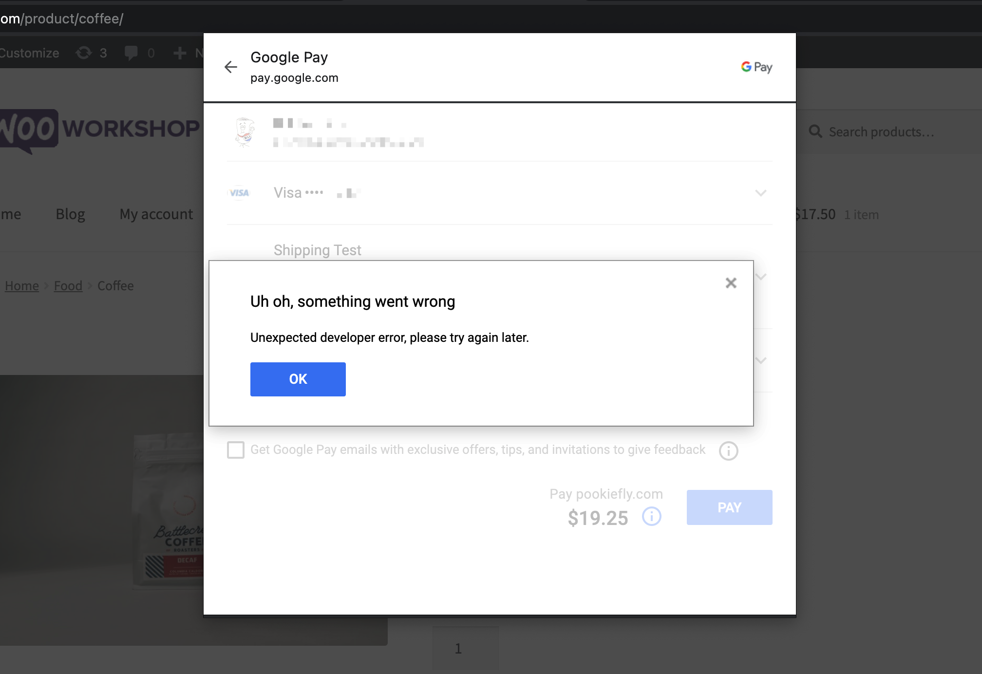 Unexpected Developer Error when using branded Google Pay button · Issue ...