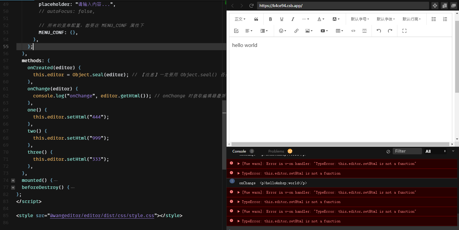 editor.setHtml 有 JS 报错 · Issue #4878 · wangeditor-team/wangEditor · GitHub