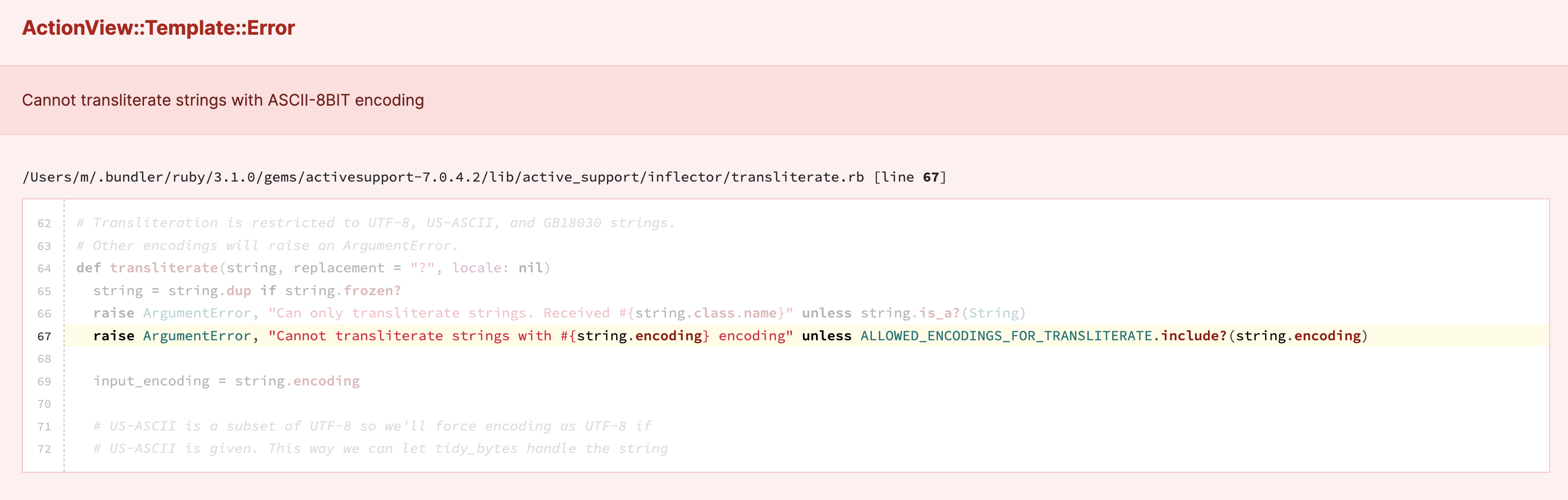 Cannot transliterate strings with ASCII8BIT encoding ActionView