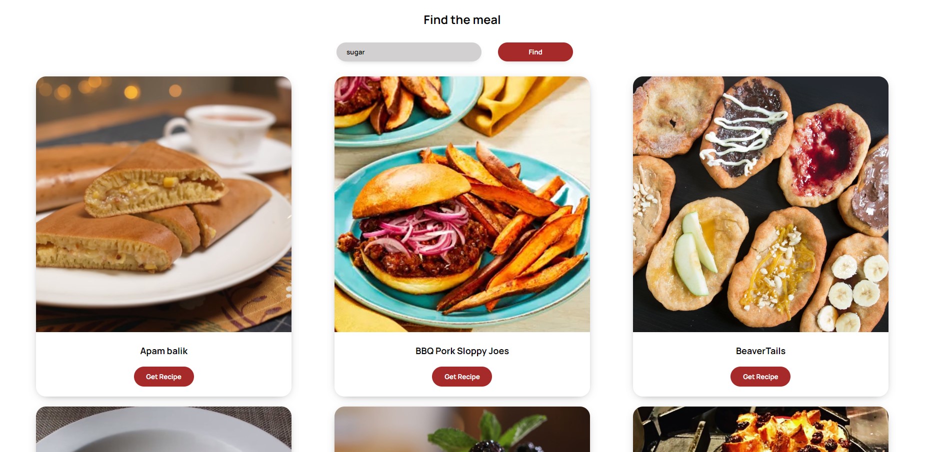 GitHub - RustamsrSH/mealSearch: Training project with Fetch API