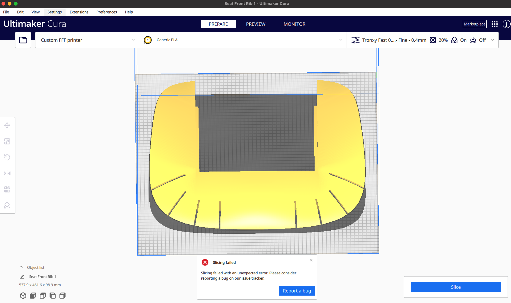 Slice report error · Issue #13578 · Ultimaker/Cura · GitHub