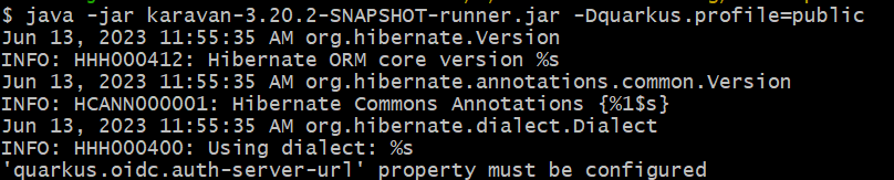 Error While Starting The Application quarkus oidc auth server url 