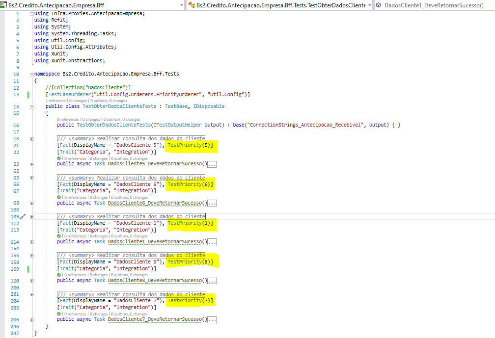 Not ordering my tests