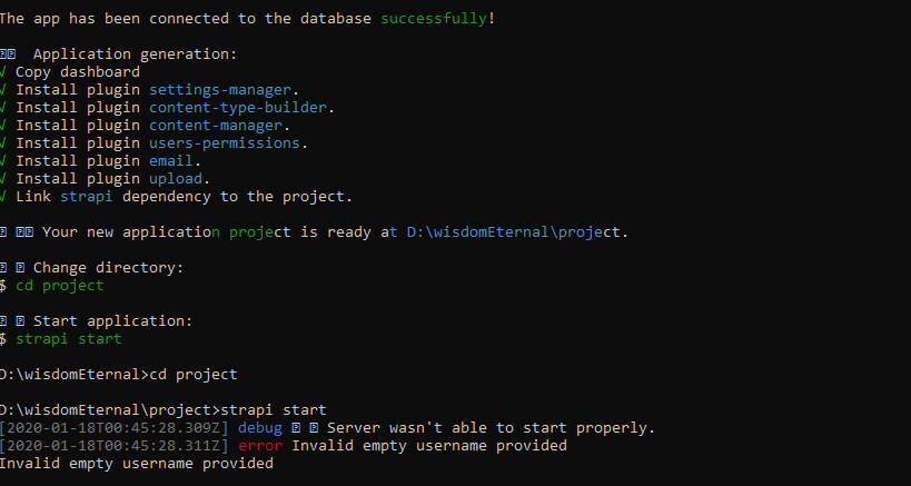 Unable to start strapi with MongoDb · Issue #5016 · strapi/strapi · GitHub