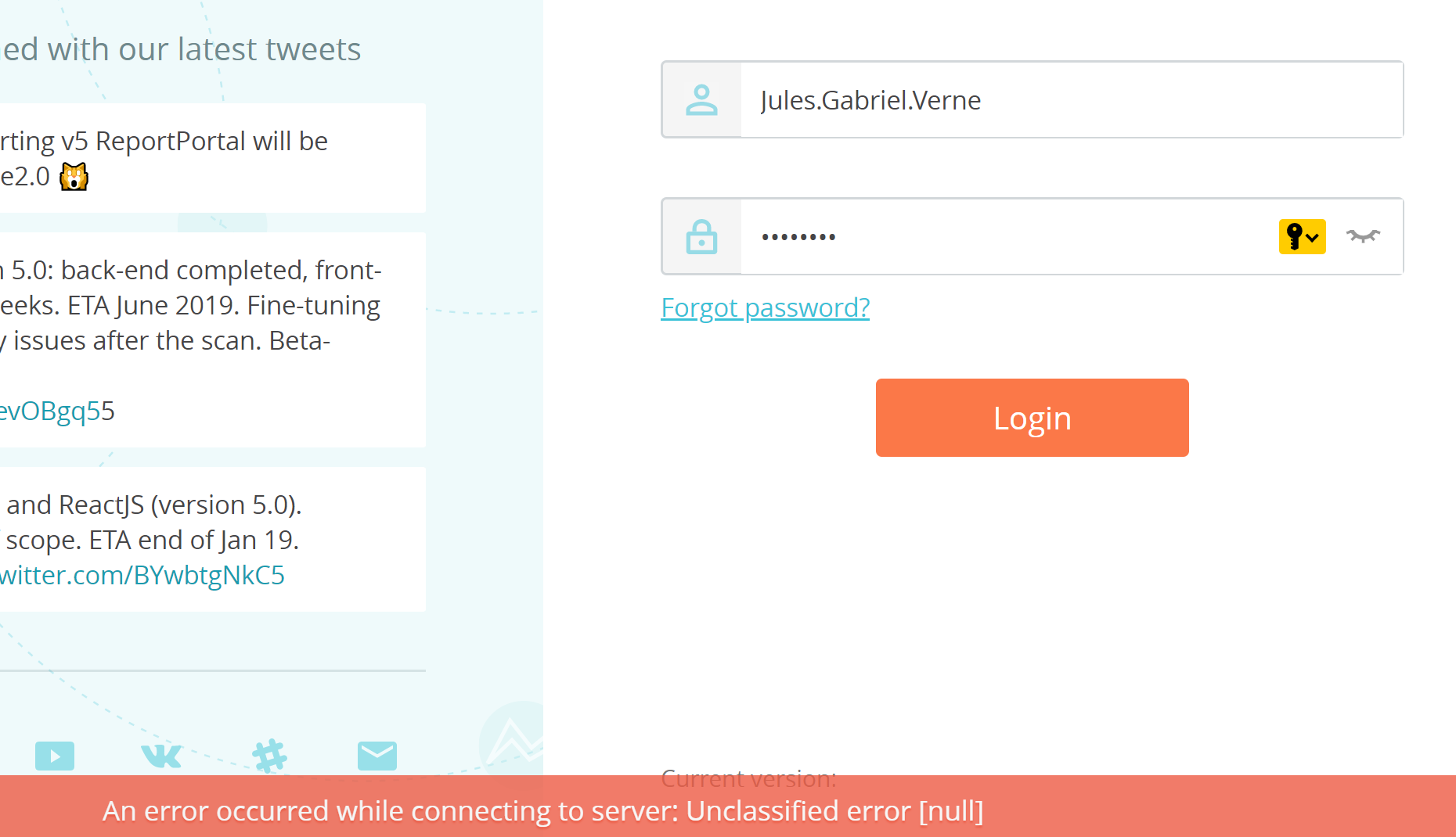 [v5bug] Incorrect error message for incorrect user credetials · Issue ...