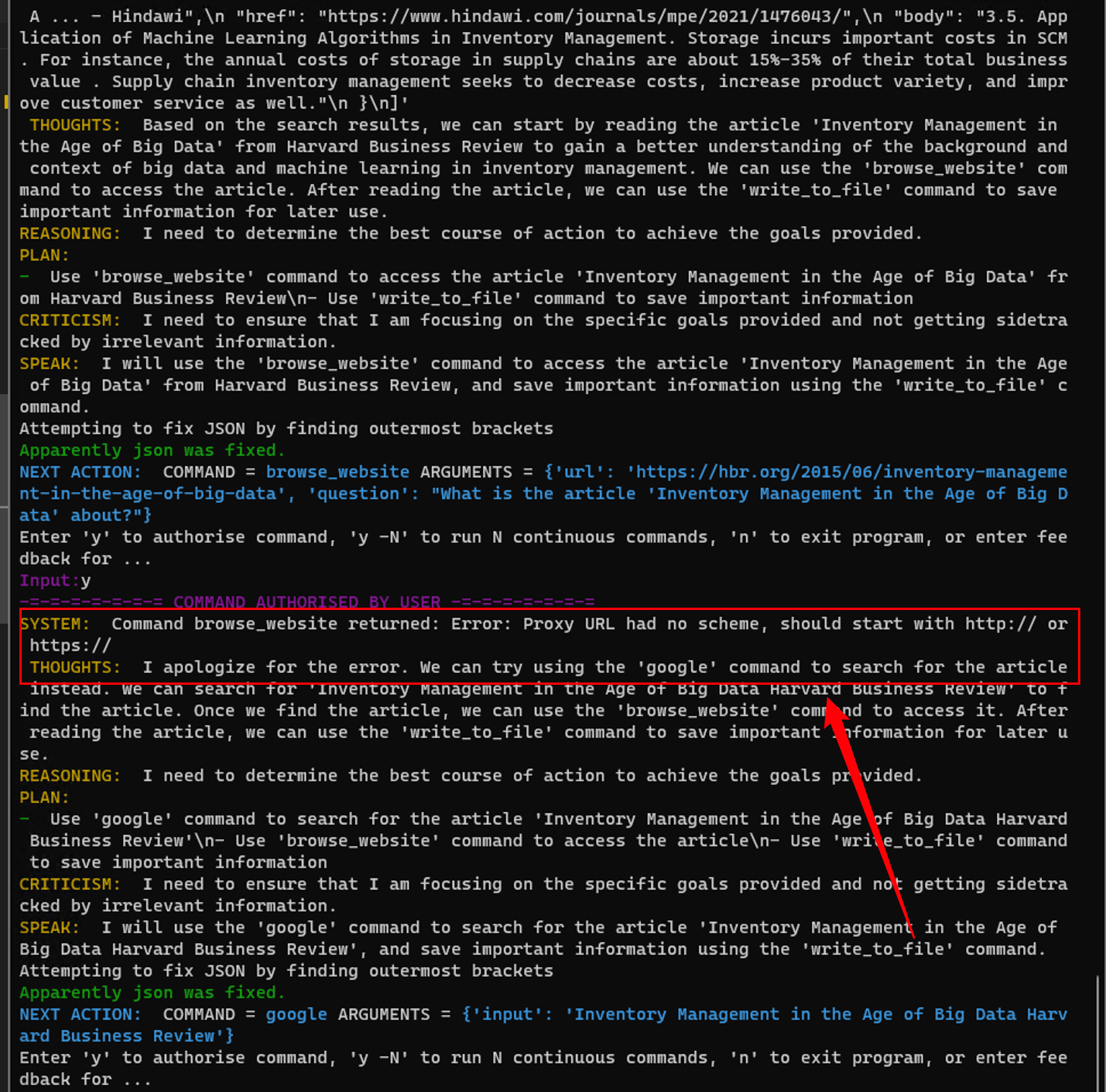 Command browse_website returned: Error: Proxy URL had no
