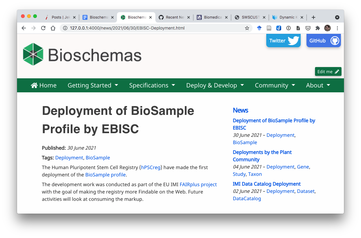 Recent News Feed · Issue #513 · BioSchemas/specifications · GitHub