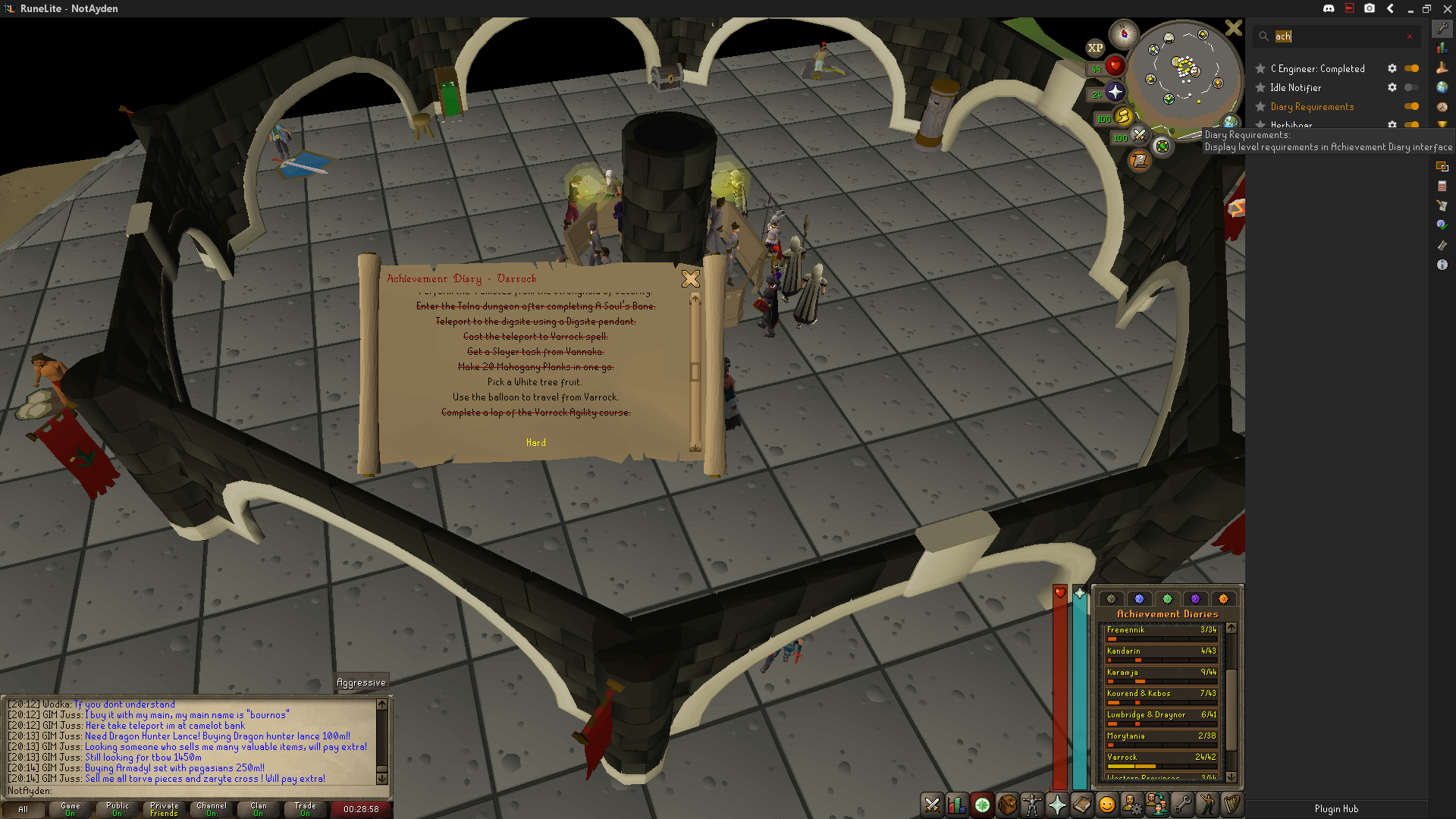 Diary Requirements Enabled, not working. · Issue 15716 · runelite