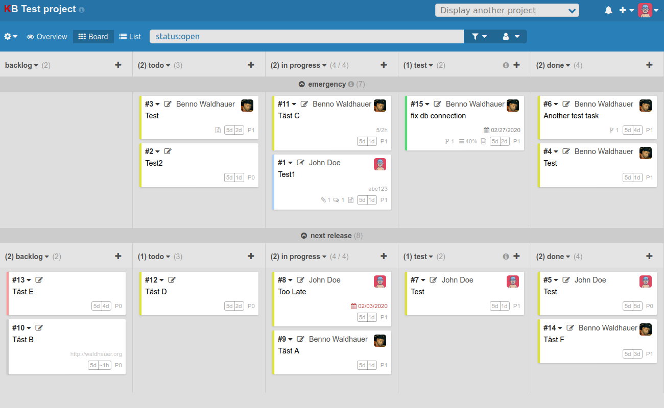 WeKanboard more complex board