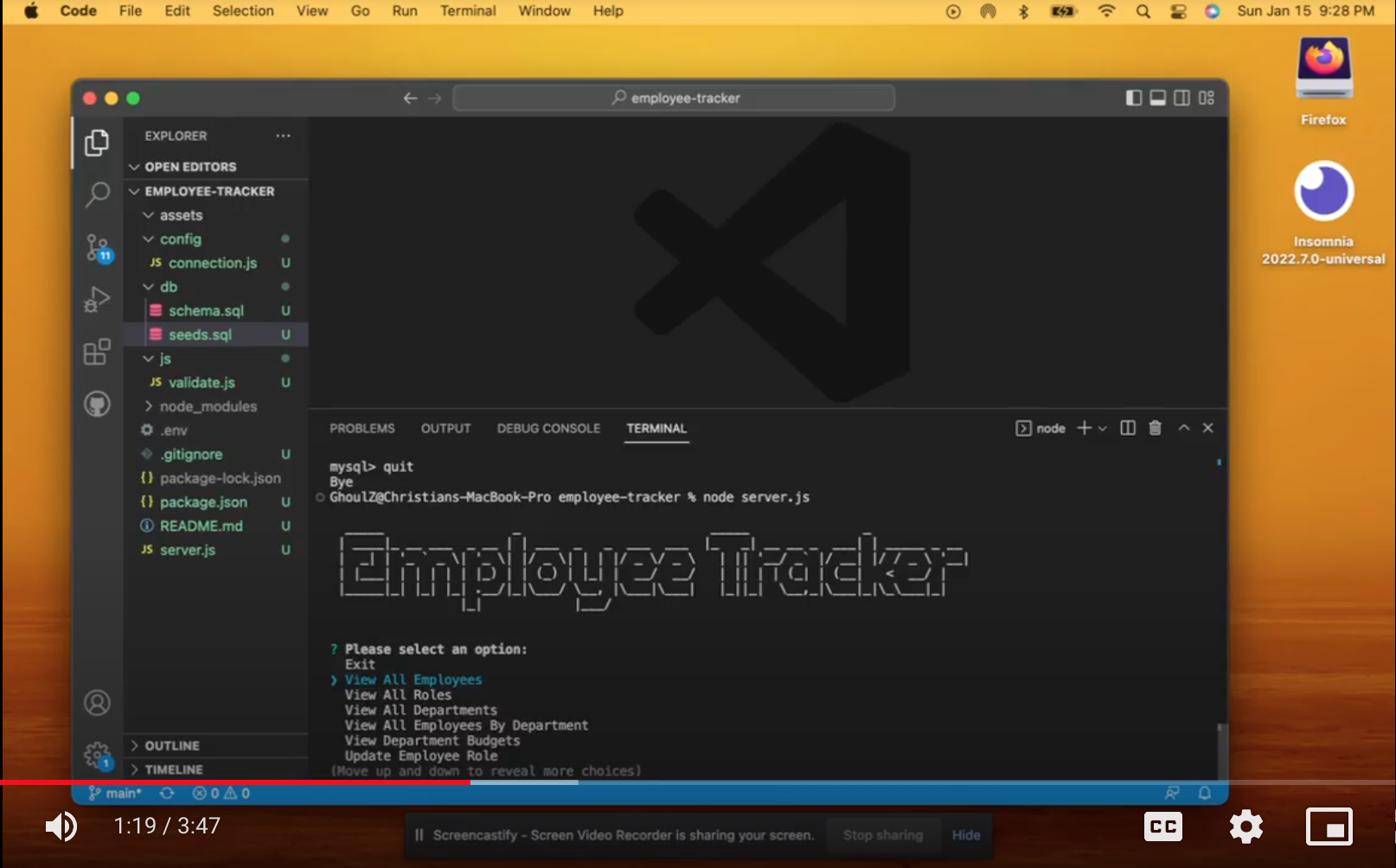 GitHub laboettcher/EmployeeTracker