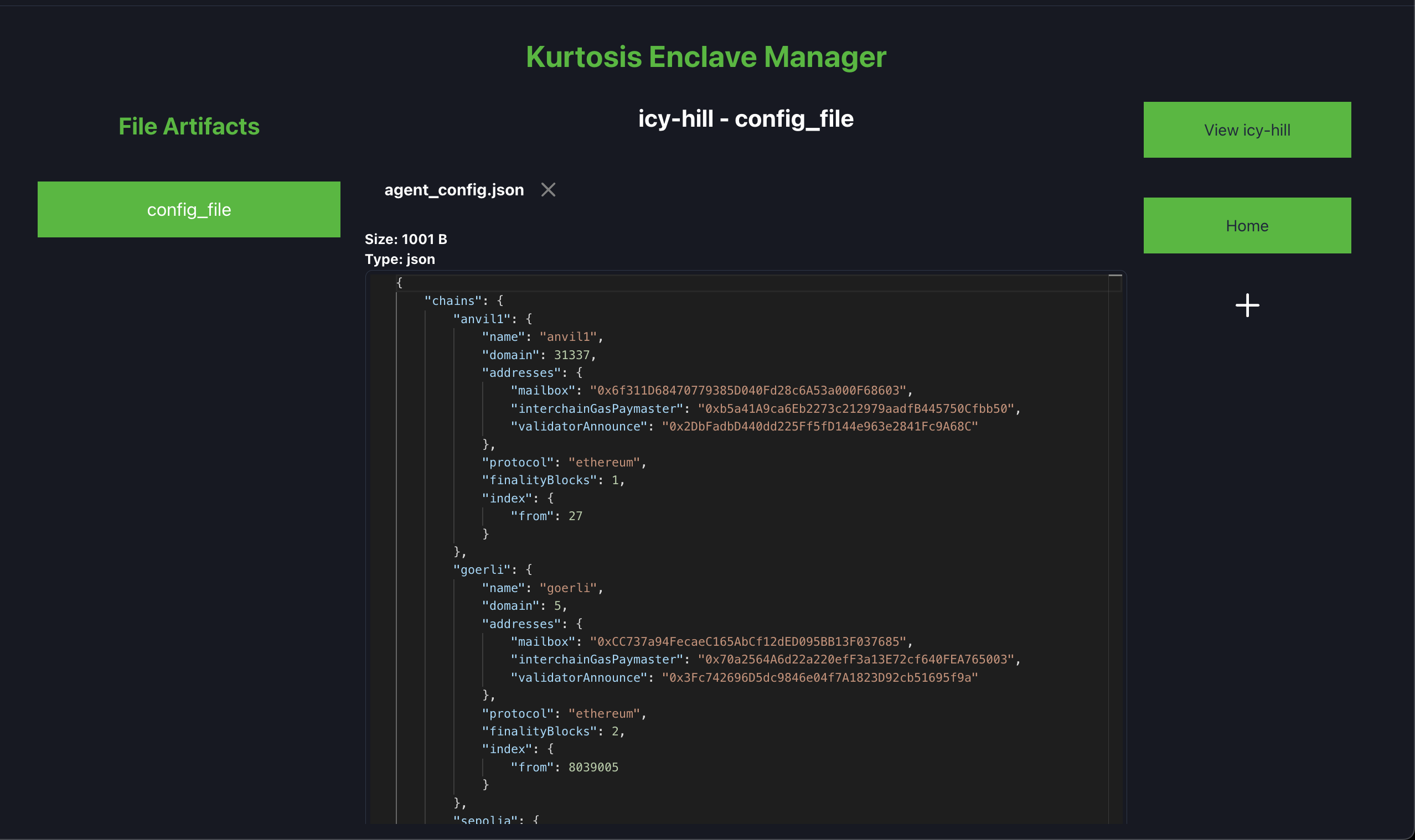 Formatting the `agent_config.json` expands the display off the edge of