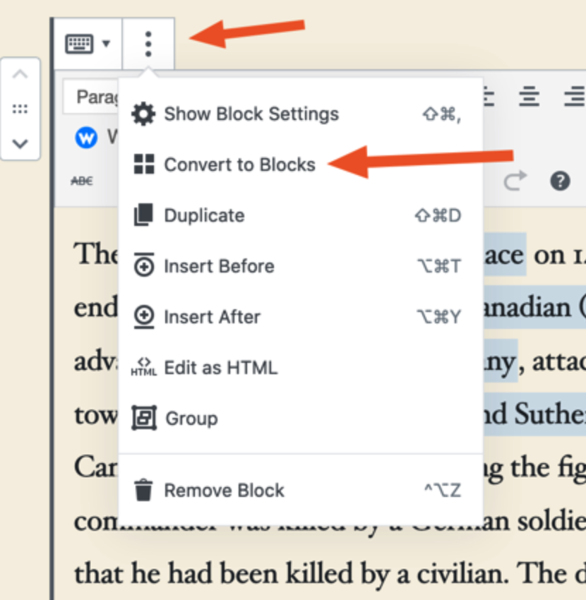 Manually annotating an entity in Block Editor, Classic Editor block ...