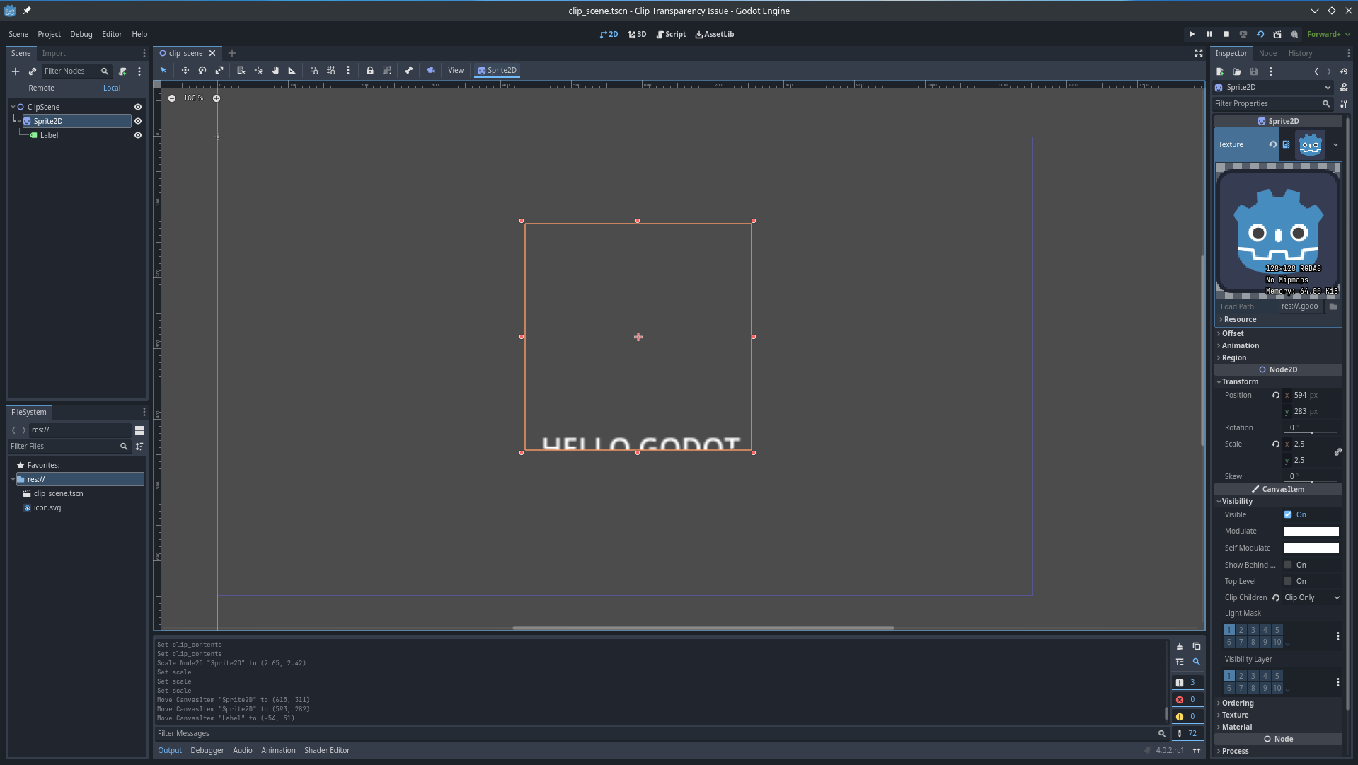 Clip with transparency would appear opaque with a transparent ...